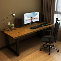 北欧办公桌双人实木台式电脑桌家用简易松木书桌卧室工作桌写字台