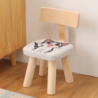 现代简约家用矮凳板凳椅子儿童全实木小凳子靠背凳经济型时尚创意