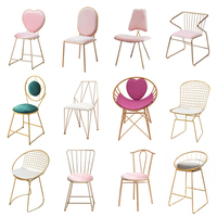 网红椅子 北欧靠背家用休闲欧式铁艺现代简约ins少女餐椅化妆凳子