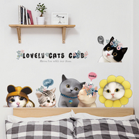 可爱小猫咪装饰品贴画创意客厅卧室床头墙贴纸个性文艺沙发背景贴