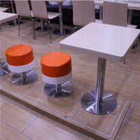 新款不锈钢圆凳 小皮凳 玻璃钢塑钢餐饮快餐厅肯德基矮凳子