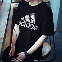 Adidas阿迪达斯男装短袖 潮流半袖运动透气休闲宽松圆领T恤DV3084