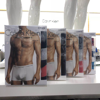 美中购物车Calvin Klein男舒适透气吸汗四角平角棉内裤3条装弹性