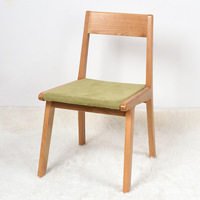 日式现代简约时尚餐椅 全实木家用椅子 北欧原木整装休闲软垫櫈子
