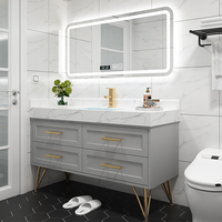 智能北欧实木浴室柜组合现代简约小户型洗脸洗手盆柜卫生间洗漱台