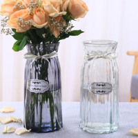 简约欧式透明玻璃花瓶水培植物客厅装饰插花工艺摆件玫瑰百合花瓶