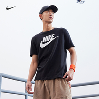 Nike耐克官方男T恤夏季纯棉针织休闲运动亲肤柔软情侣短袖AR5005