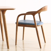 设计师椅子创意北欧实木简约广岛肯尼迪总统椅真皮餐椅新中式圈椅