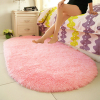 床边地毯椭圆形现代简约卧室垫客厅满铺房间可爱美少女公主粉地毯