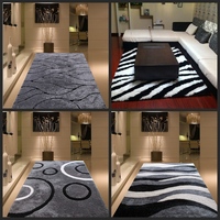 加绒加厚亮丝客厅茶几地毯卧室床边地毯简约现代北欧风格图案地垫