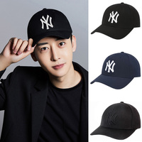 韩国代购正品MLB男女黑白经典款棒球帽NY洋基队可调节遮阳鸭舌帽