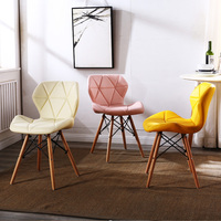 北欧网红椅子皮革餐椅书桌椅家用餐厅靠背椅布艺创意椅洽谈桌椅