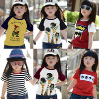 儿童2018夏季新款韩版童装男童女童上衣纯棉卡通短袖T恤打底衫潮