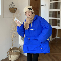 连帽羽绒棉服女冬季2022年韩版宽松套头面包服加厚ins棉衣袄外套