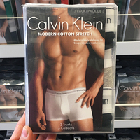 Calvin Klein正品CK男士平角四角内裤纯棉透气性感中腰青年裤头潮