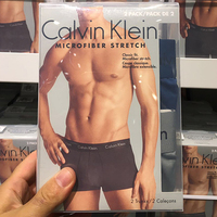 Calvin Klein正品CK平角四角男士内裤夏季冰丝莫代尔性感透气中腰