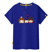 sugu夏季学生可爱卡通印花短袖T恤衫圆领宽松大码情侣体恤女定制