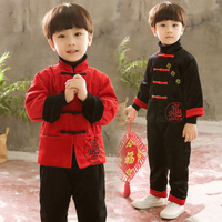 童装儿童唐装男童套装礼服中国风古装汉服男秋装宝宝新年装拜年服