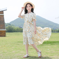 韩版童装女童雪纺裙子夏装2022新款中大童洋气儿童夏季女孩连衣裙