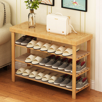 鞋架简易家用多层实木门口客厅楠竹换鞋凳小鞋柜防尘经济型收纳架