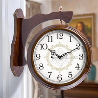 宝丽美式双面钟表挂钟客厅家用新中式欧式现代简约个性创意时尚