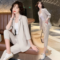 女西装套装2022夏季新薄款韩版休闲时尚气质高端职业小西服两件套