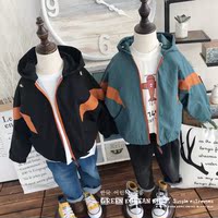 格林童品|韩国儿童2019年春蝙蝠袖宽松夹克服男女童连帽休闲外