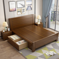 实木床1.2米1.35米1.5米1米单人床成人 小户型儿童床高箱储物床