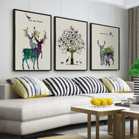 北欧壁画三联组合沙发背景墙客厅装饰画现代简约餐厅简欧挂画油画