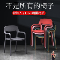 塑料椅子靠背网红书桌北欧轻奢餐椅现代简约家用大人塑胶凳子椅子