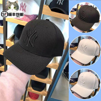 韩国专柜MLB棒球帽 经典款鸭舌帽男女全黑全白NYLA可调节明星女男
