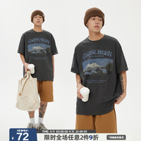 JNXS江南先生Cityboy日系复古做旧印花短袖T恤男夏季潮情侣装半袖