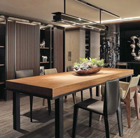 北欧铁艺实木小户型饭桌 loft复古餐桌 现代简约西餐厅餐桌椅组合