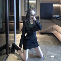 黑色短款小西装外套女夏季2022新款炸街长袖西服韩版宽松百搭上衣