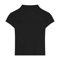 黑色半高领短袖T恤女夏季辣妹网纱拼接chic性感气质紧身显瘦上衣
