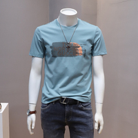 男士潮流短袖t恤2022年夏季新款韩版青年修身半袖上衣圆领体恤衫