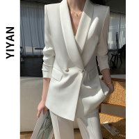 春季西装套装女2023新款两件套时尚气质职业高级感休闲白色西服冬