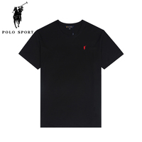 Polo Sport短袖t恤男款夏季保罗男装半袖休闲大码黑色圆领打底衫