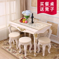 现代简约小户型新款长方形欧式田园饭餐桌椅韩式家用实木方桌组合