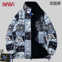 NASA联名双面穿外套男春秋季大码宽松印花夹克新款休闲立领上衣