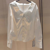 华来阿玛施特官方旗舰店专柜正品2023夏女装收腰长袖白色职业衬衫
