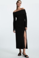 COS女装 标准版型开衩拉链半身裙长裙黑色2022夏季新品1107978001