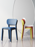 IKEA宜家塑料椅靠背餐桌椅加厚简约现代办公书桌学习板凳家用餐椅