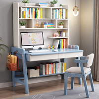 实木电脑桌台式家用书桌书架组合一体桌卧室学生写字桌儿童学习桌