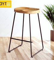 时尚创意实木吧台椅铁艺岩板吧台桌现代简约家用高脚椅酒吧桌椅凳