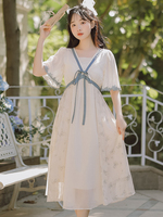 中国风汉元素连衣裙女夏季2023新款小个子汉服改良版长裙子超仙女