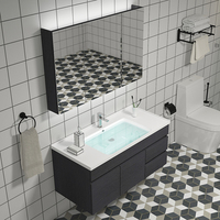 浴室柜组合北欧实木卫生间卫浴柜洗漱台现代黑色智能洗脸盆洗手盆