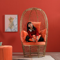 创意鸟巢单人沙发椅北欧铁艺休闲家用阳台沙发椅 ins网红款主播椅