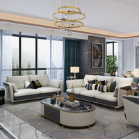 后现代美式客厅组合整装简意式进口真头层牛皮港式可定制轻奢沙发