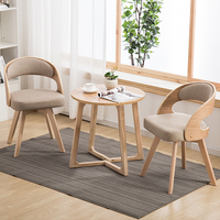 现代简约实木餐椅阳台布艺椅实木靠背书房电脑椅餐厅椅咖啡店椅子